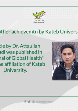 An Article by Dr. Attaullah Ahmadi was published in “Journal of Public Health”.